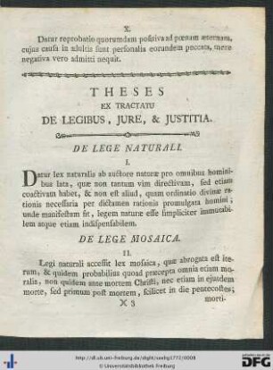 Theses Ex Tractatu De Legibus, Jure Et Justitia.