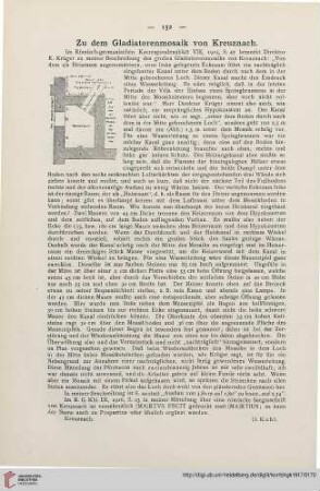 1: Zu dem Gladiatorenmosaik von Kreuznach