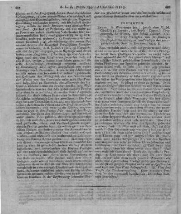 Gittermann, R. C.: Drey evangelische Worte, vom Inhalt schwer. Emden: Woortmann 1821