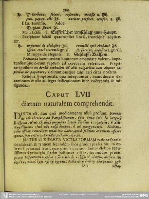 Caput LVII diaetam naturalem comprehendit