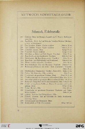 Schmuck, Edelmetalle (Nr. 275-359)