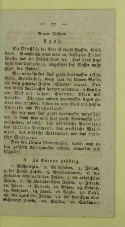 Vierter Abschnitt. Land