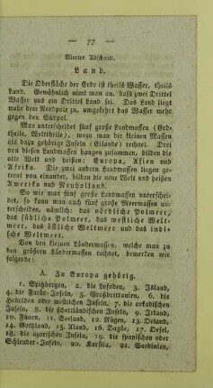 Vierter Abschnitt. Land
