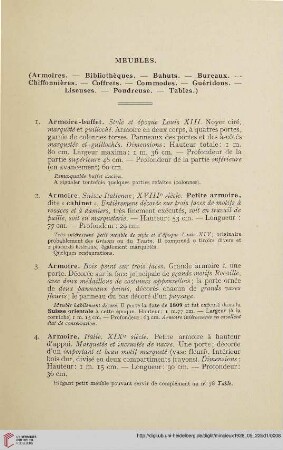Meubles (Nr.1-98)