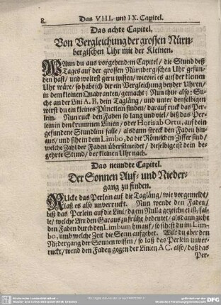 Das neundte Capitel. Der Sonne Auf- und Niedergang zu finden.