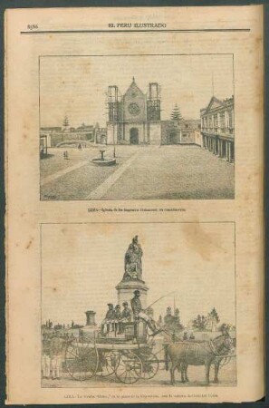[Vista de] Lima - Iglesia de los Sagrados Corazones, en construcción.