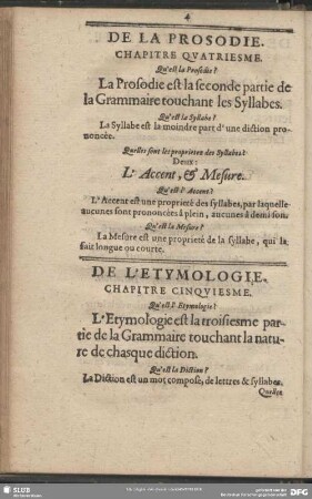 De L´ Etymologie. Chapitre Cinquiesme