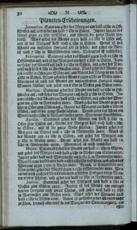 Planeten-Erscheinungen.