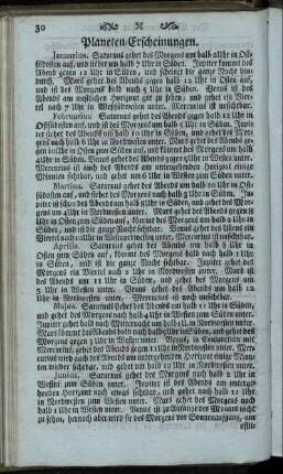 Planeten-Erscheinungen.