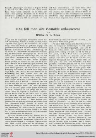 1: Wie soll man alte Gemälde restaurieren?
