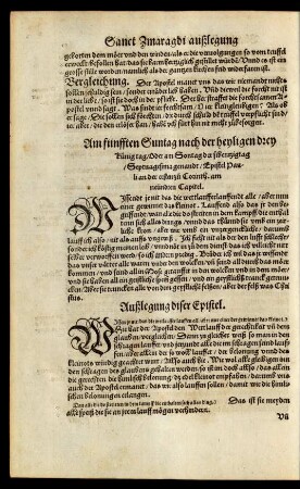 Am fünfften Suntag nach der heyligen drey Künig tag/ Oder am Sontag der sibentzigtag/ Septuagesima genandt/ Epistel Pauli an den ersten zun Corinth. am neündten Capitel.