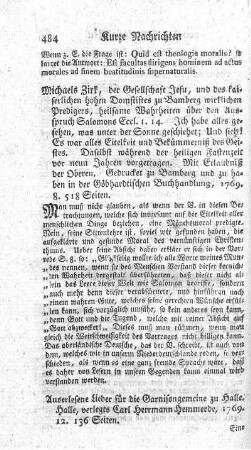 Auserlesene Lieder für die Garnisongemeine zu Halle.