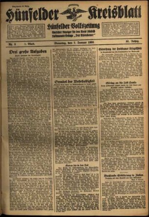 Erste Ausgabe vom Dienstag, den 07. Januar 1936.