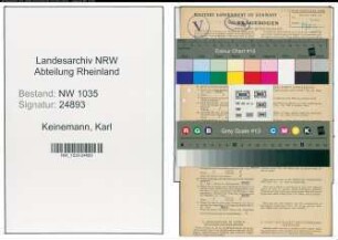 Entnazifizierung Karl Keinemann , geb. 23.05.1896 (Schlosser)