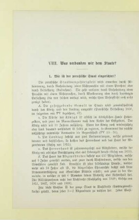 VIII. Was verdanken wir dem Staate?