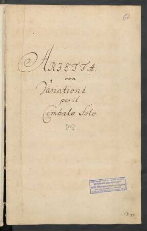 Variationen; cemb; A-Dur; H 155; Wq 118/2