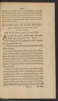 Disput. XXX. De Legis Iudicialis Duratione Et Abrogatione: