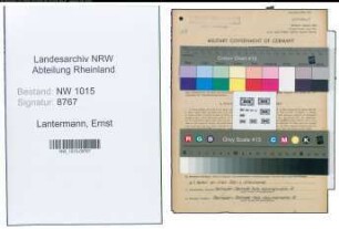 Entnazifizierung Ernst Lantermann , geb. 15.10.1913 (Konstrukteur)