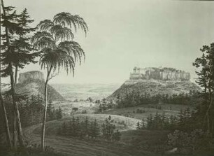 Festung Königstein von Westen mit Lilienstein