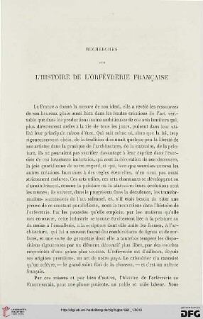 9: Recherches sur l'histoire de l'orfèvrerie française, [1]
