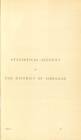 Statistical account of the District of Sibsagar
