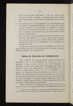 Stellung des Bürgertums zur Sozialdemokratie.