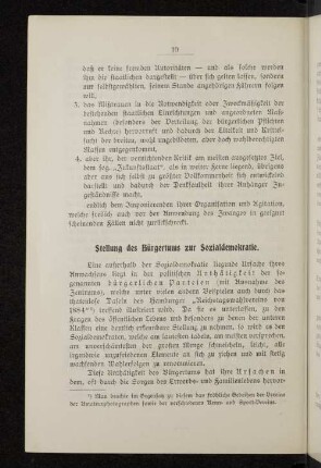 Stellung des Bürgertums zur Sozialdemokratie.