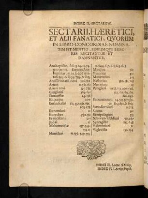 c3v, Index II. Sectarum