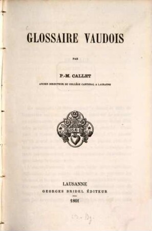 Glossaire Vaudois