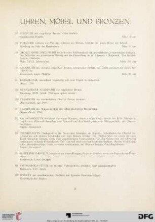 Uhren, Möbel und Bronzen (Nr. 207-236)