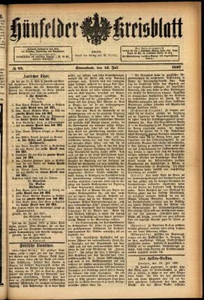 Ausgabe vom Samstag, den 24. Juli 1897.