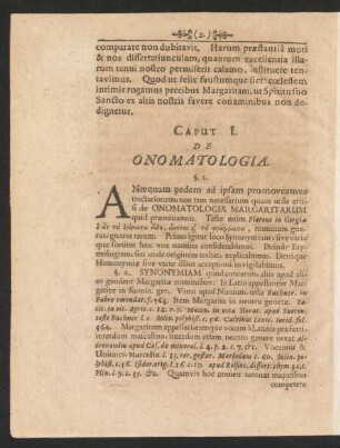 Caput I. De Onomatologia.