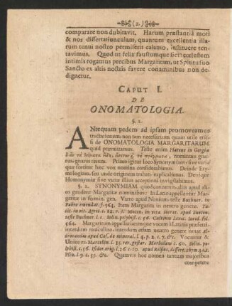 Caput I. De Onomatologia.