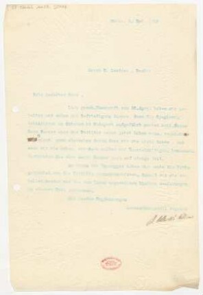 Brief an Erwin Lendvai : 02.05.1910