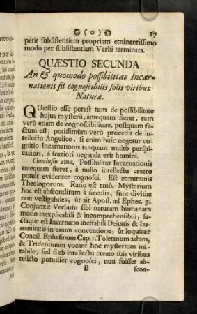 17-32, Quaestio Secunda
