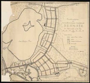 Aufteilungsplan des fürstlich Hardenbergischen Forstbezirks am Dehmsee, Fürstenwalde/Spree: Lageplan 1:2500