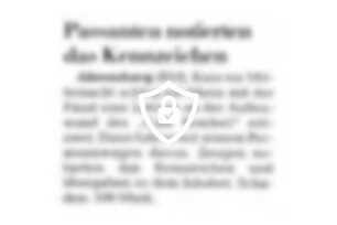 Passanten notierten das Kennzeichen