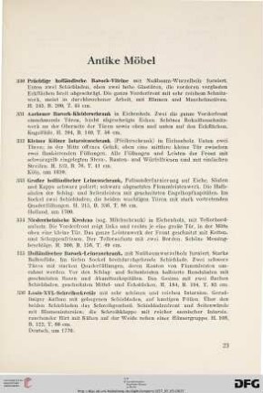 Antike Möbel (Nr. 330-362)