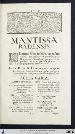 Mantissa Badensis.