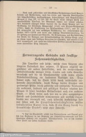 IV. Hervorragende Gebäude und sonstige Sehenswürdigkeiten