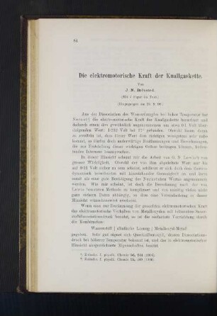 Die elektromotorische Kraft der Knallgaskette.