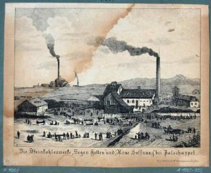 Die Steinkohlenwerke "Segen Gottes" und "Neue Hoffnung" bei Potschappel (Freital) nach der Katastrophe vom 2. August 1869