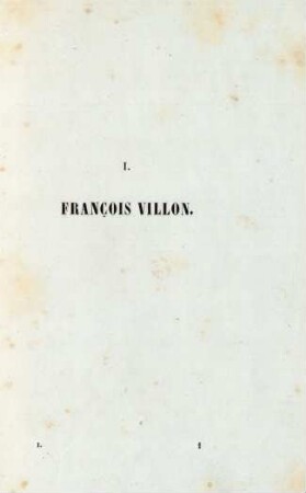 I. Francois Villon