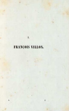 I. Francois Villon