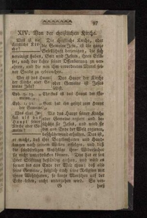 XIV. Von der christlichen Kirche.
