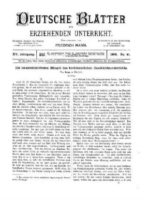 Die hauptsächlichen Mängel des herkömmlichen Geschichtsunterrichts : (Schluss)