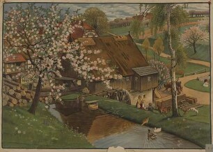 Schulwandbild (Schulwandbild Wassermühle / Sägemühle)