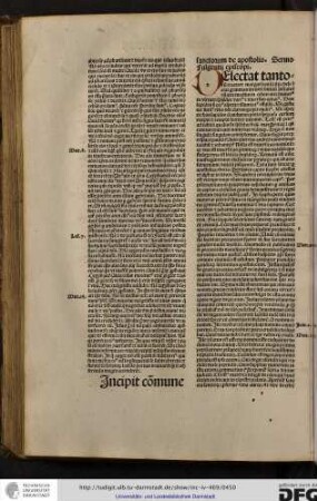 Incipit commune sanctorum de apostolis.
