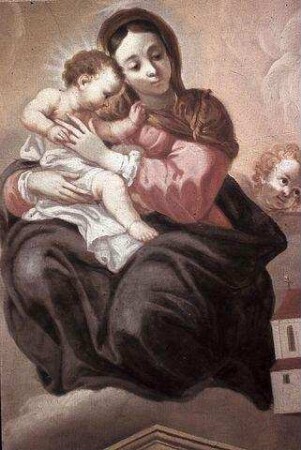 Der heilige Adalbero präsentiert der Madonna das Modell der Stiftskirche Lambach