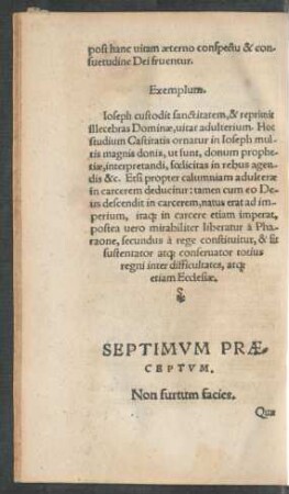 Septimum Praeceptum.